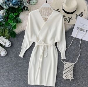 White sweater dress